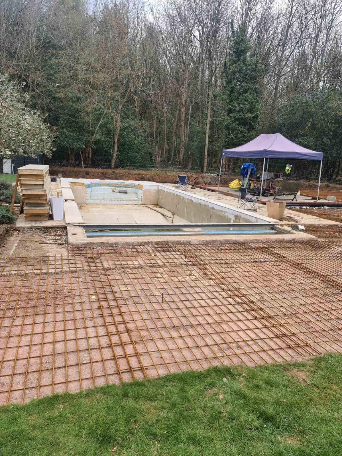Some of our land scaping work with a swimming pool being fitted.